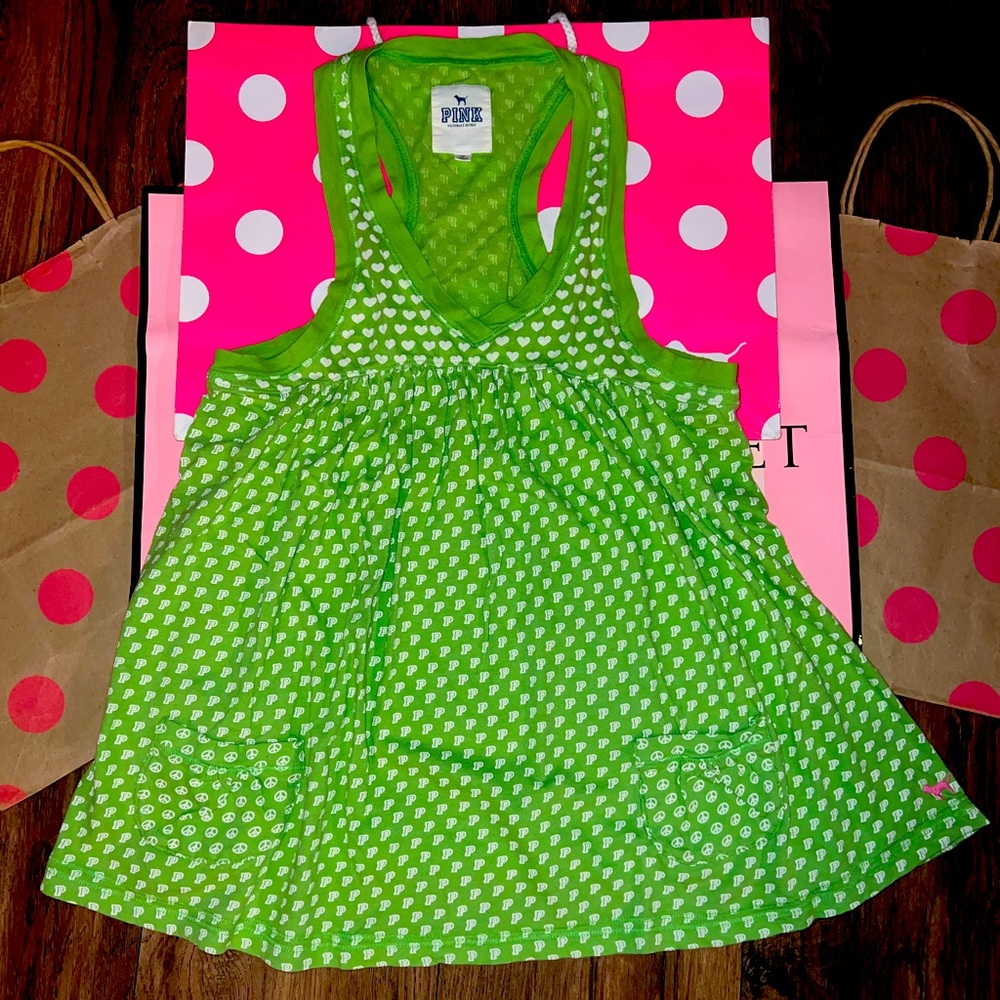 VINTAGE 2008 VS PINK SIZE SMALL BABYDOLL TANK WITH POCKETS.